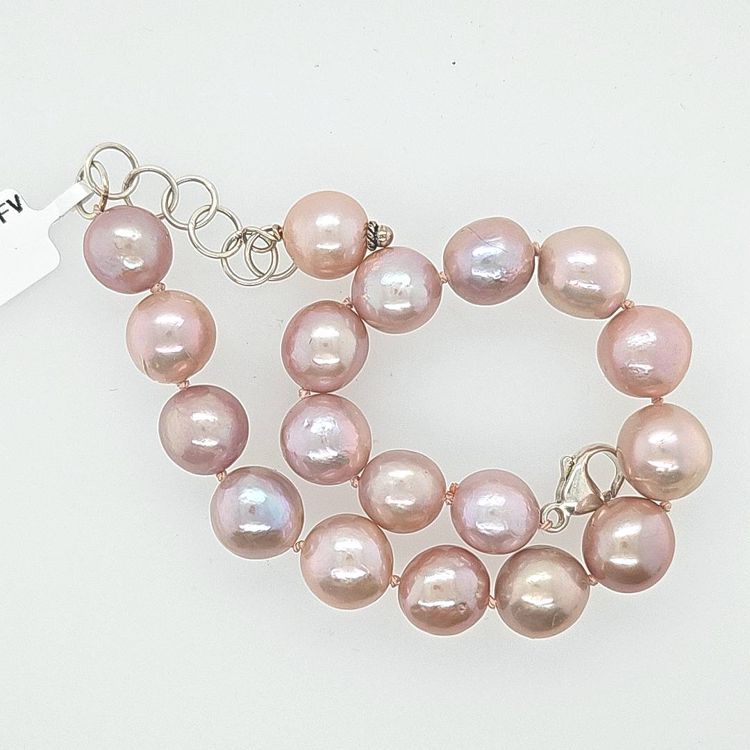 Edison Freshwater Pearl Natural Color Pink Purple Bracelet and Necklace Set - Pristine J LLC