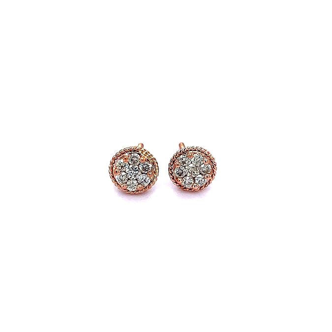 0.50Ctw Diamond Earring Studs for Women/Men in 10Kt Rose Gold