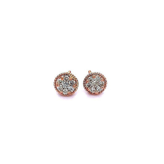0.50Ctw Diamond Earring Studs for Women/Men in 10Kt Rose Gold
