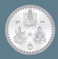 Enriching Prosperity: 50g Laxmi Mata, Ganesh ji & Saraswati Maa Silver Coin - Pristine J LLC