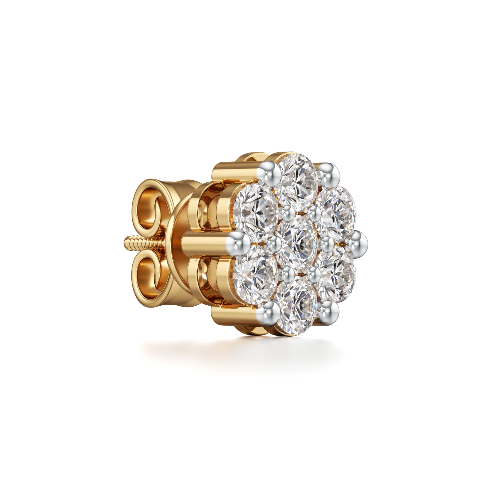 1.50 CTW Lab Grown Diamond Flower Stud Earrings 