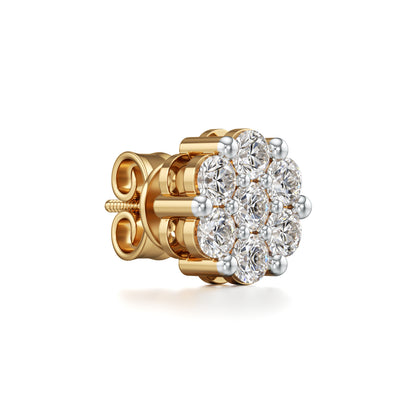 1.50 CTW Lab Grown Diamond Flower Stud Earrings 