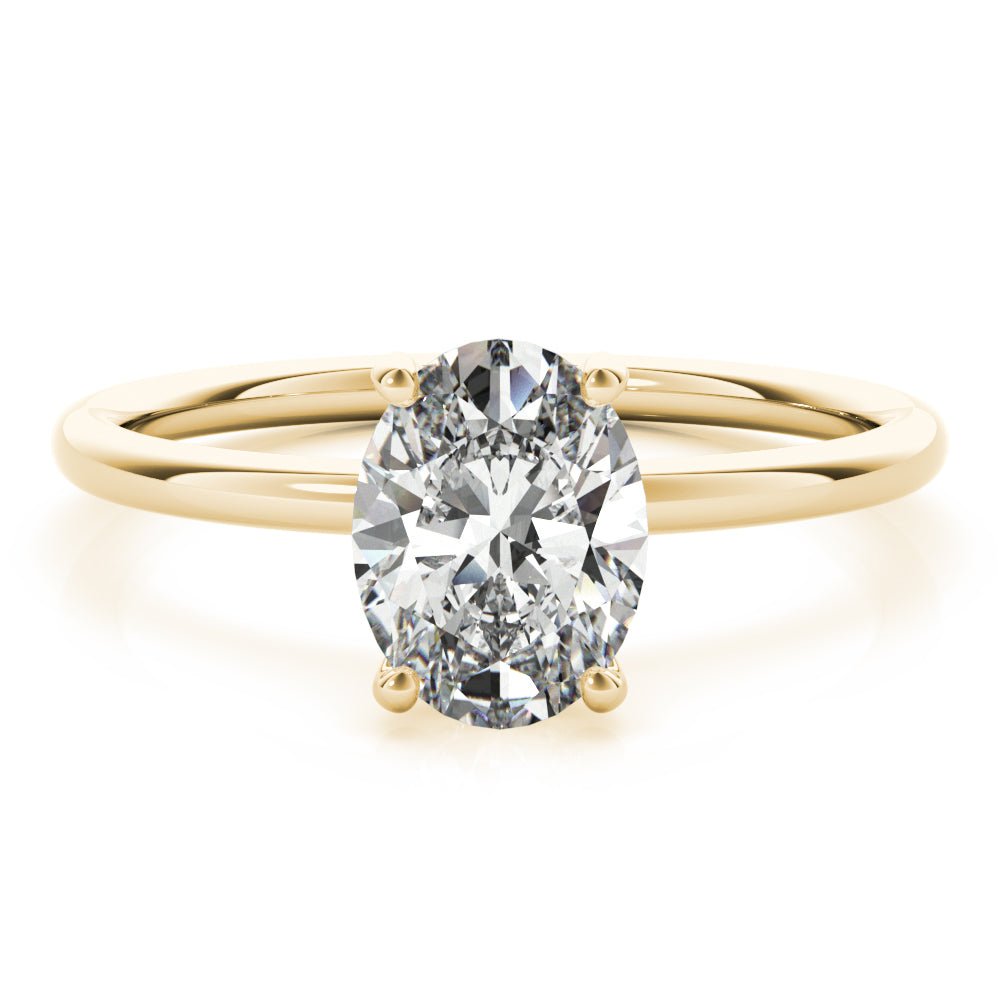 GIA CERTIFIED 1.20ctw Hidden Halo Oval Diamond Lab Grown Ring in 18kt White/Yellow Gold - Pristine J LLC