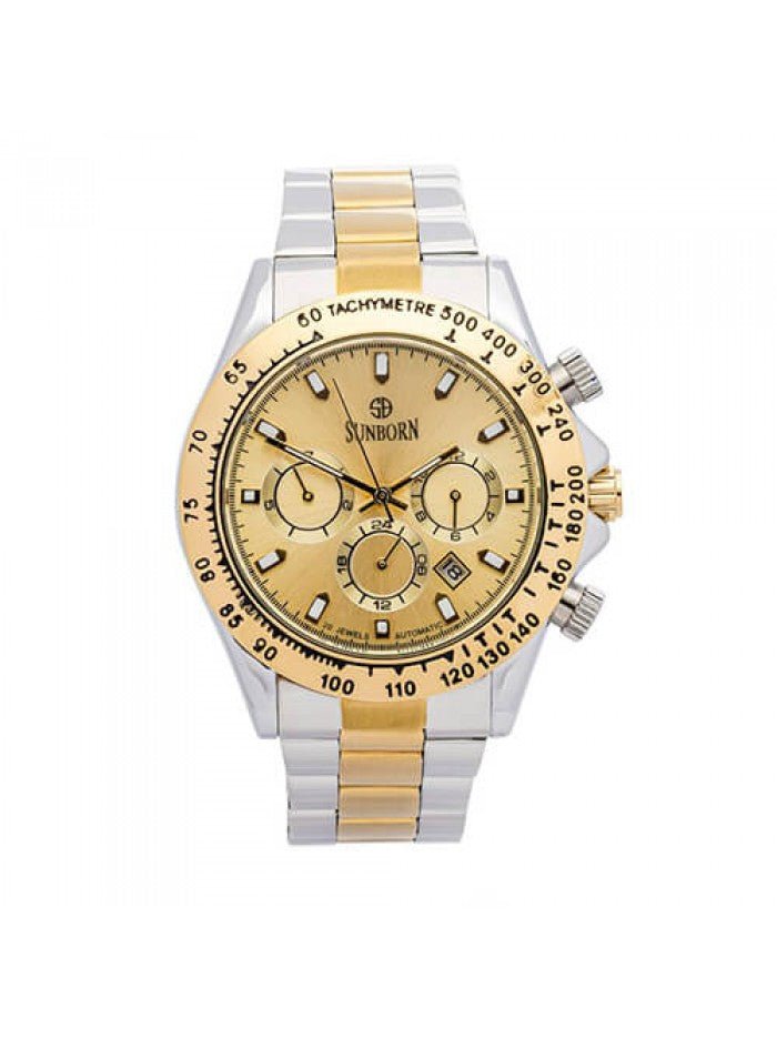 Gold Dial Automatic Men's Watch Mineral Glass - Pristine J LLC