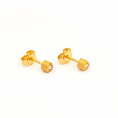 Gold Plated 4MM Heartlite with April Crystal - Pristine J LLC