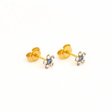 Gold Plated Daisy with April Crystal and September Sapphire - Pristine J LLC