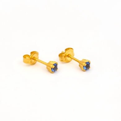 Gold Plated Prong setting with 3MM September Sapphire - Pristine J LLC