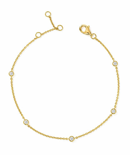 Yellow Gold Over Sterling Silver 0.50ctw Lab Grown Diamond Bracelet