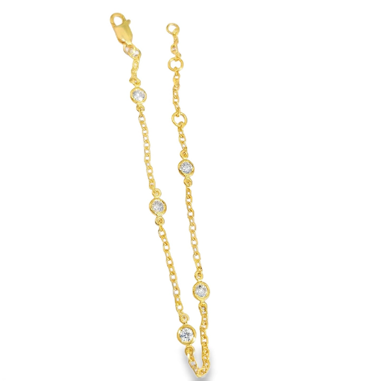 Yellow Gold Over Sterling Silver 0.50ctw Lab Grown Diamond Bracelet