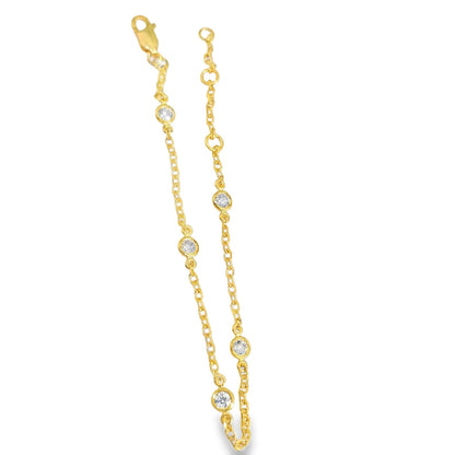 Yellow Gold Over Sterling Silver 0.50ctw Lab Grown Diamond Bracelet