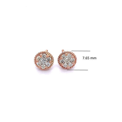 0.50Ctw Diamond Earring Studs for Women/Men in 10Kt Rose Gold