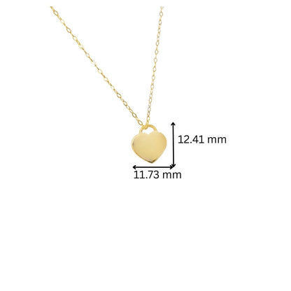 14kt Yellow Gold Heart Necklace Pendant-Engravable