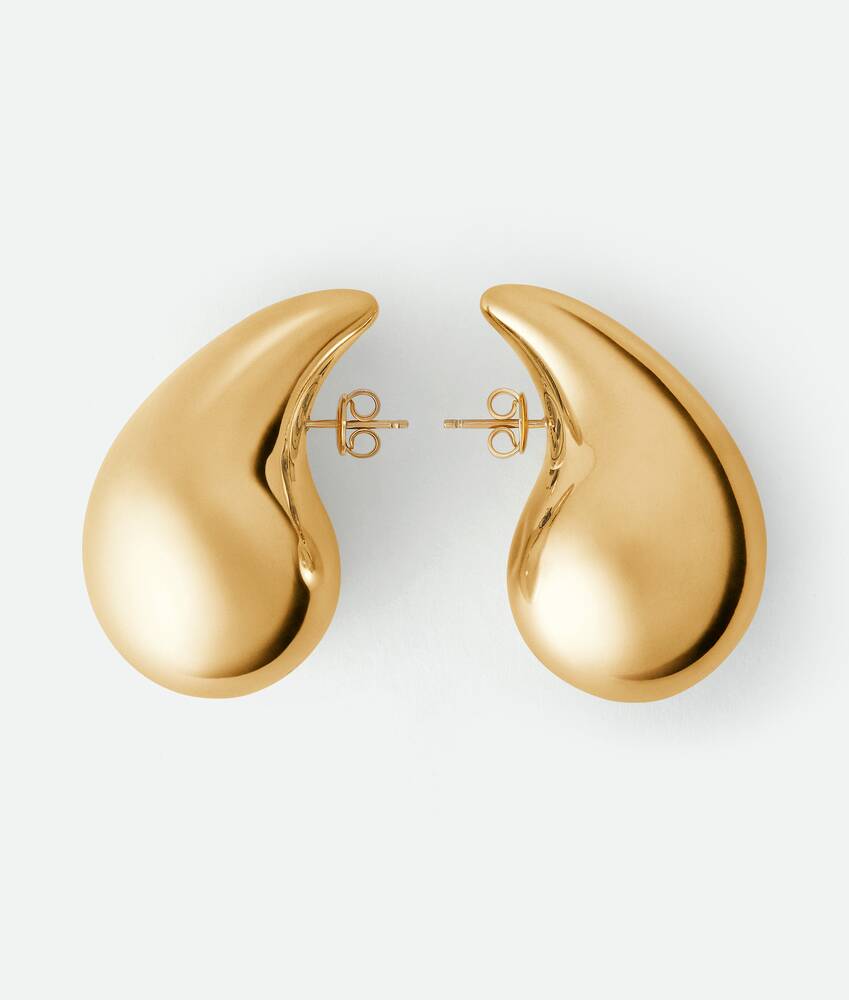 LARGE Drop Shape Earrings Gold over Silver - Pristine J LLC