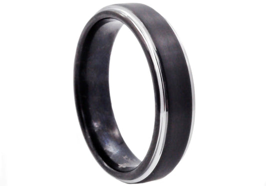 Men Black Plated Tungsten Band Ring - Pristine J LLC