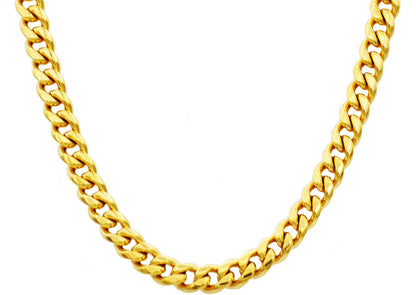 Mens 10mm Gold Stainless Steel Cuban Link Chain Necklace With Box Clasp - Pristine J LLC