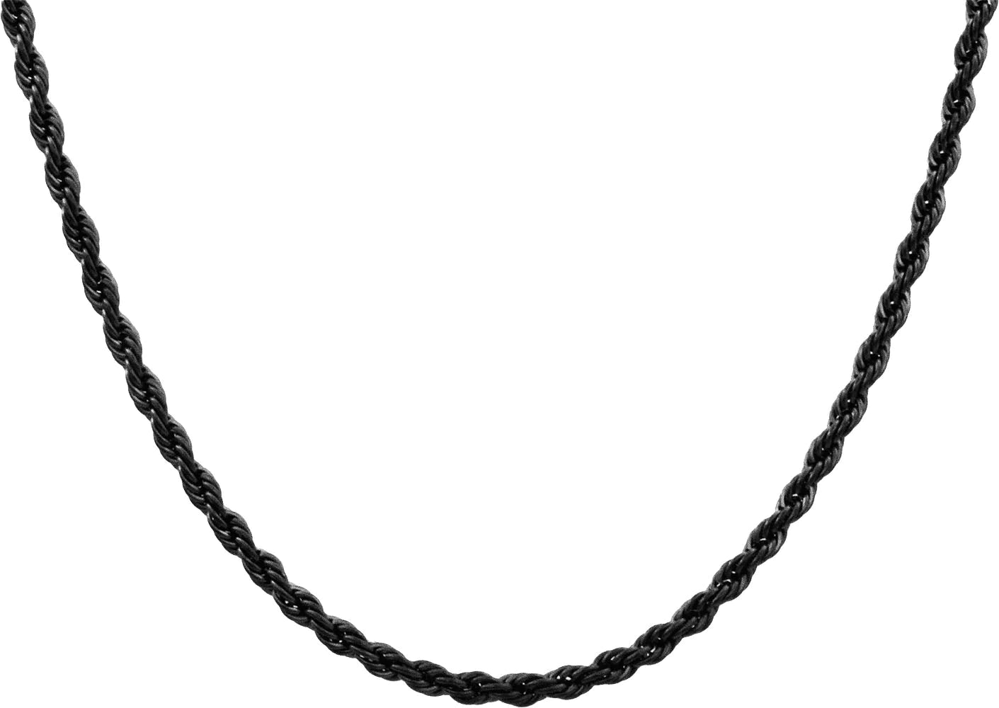 Mens 5MM Black Stainless Steel Rope Chain Necklace - Pristine J LLC