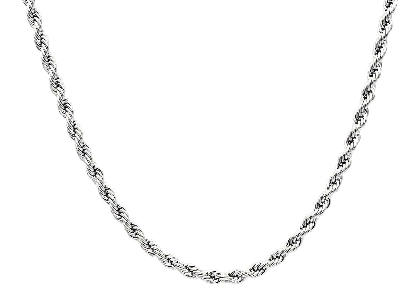 Mens 5MM Stainless Steel 24" Rope Chain Necklace - Pristine J LLC