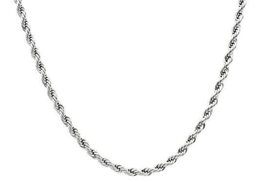 Mens 5MM Stainless Steel 24" Rope Chain Necklace - Pristine J LLC