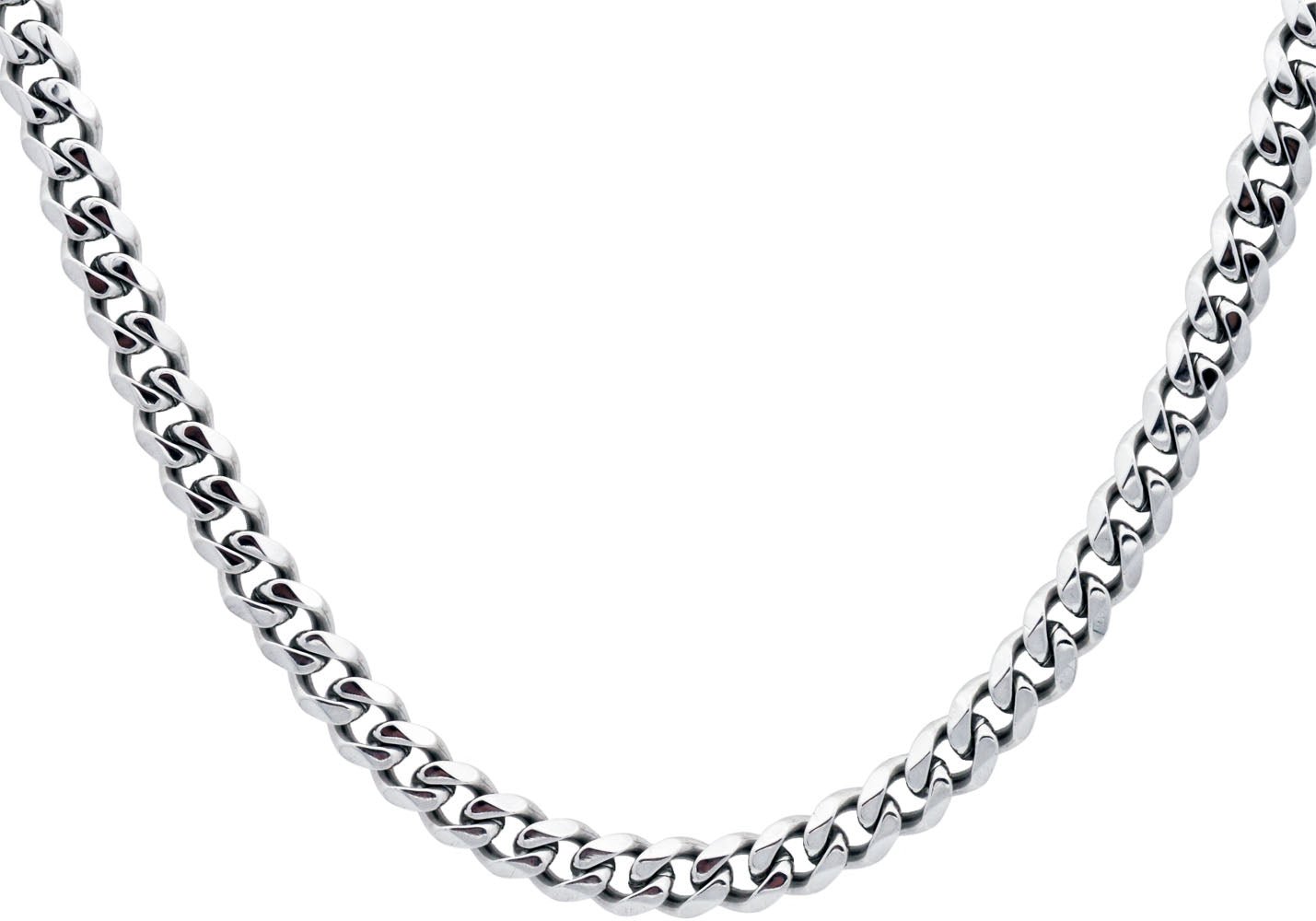 Mens 7mm Stainless Steel Curb 24" Link Chain Necklace - Pristine J LLC