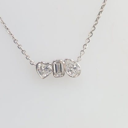 14KT Multi-Shape Lab Grown Diamond Necklace – 1.01 CTW | 17 Inches