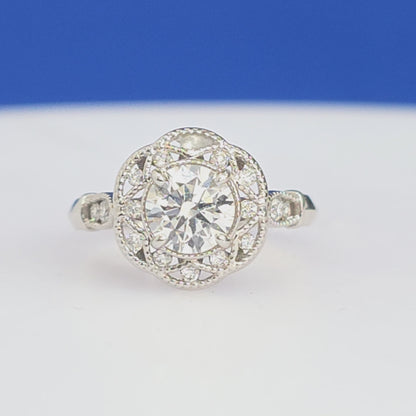 14K White Gold 1.25ct Round Cut Lab Grown Diamond Engagement Ring – IGI Certified – Size 7