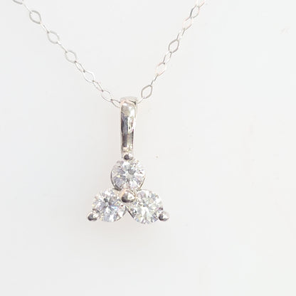 14KT White Gold Lab-Grown Diamond 3-Stone Trinity Necklace – 0.60 CTW