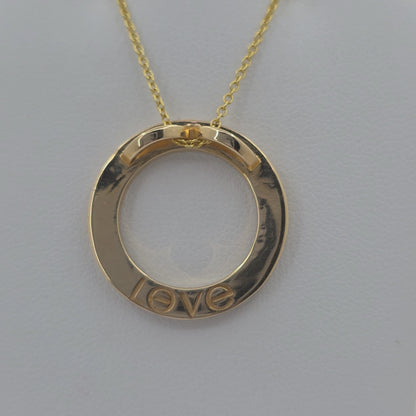 14KT Yellow Gold Lab Grown Diamond 0.07ct Circle Necklace – 18 Inch Chain