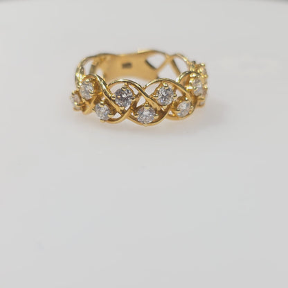 18KT Yellow Gold 1.00ct Diamond Band Ring – Size 7.25