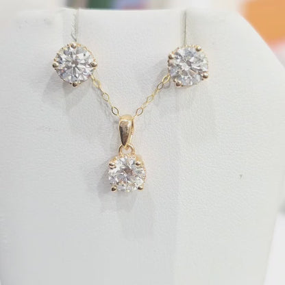 Lab Grown Diamond Hidden Halo Solitaire Necklace – 1.15 CTW  Yellow Gold