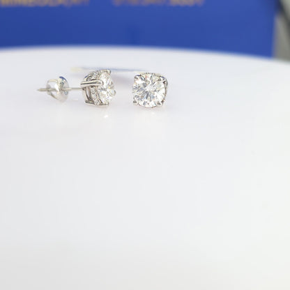 2.15 CTW CERTIFIED Lab-Grown Diamond Hidden Halo Solitaire Stud Earrings