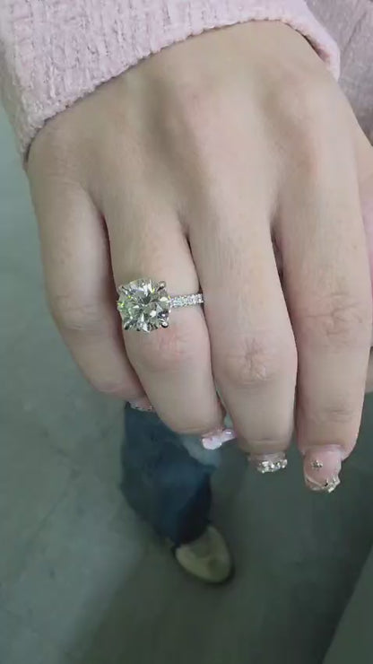 Celestial Bride by Bliss Bridal Collection™ – 14KT Gold Hidden Halo Lab-Grown Diamond Engagement Ring | 4.72 CTW | IGI Certified