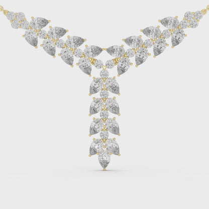 14K Gold 14.75 CTW Lab-Grown Diamond Floral Drop Necklace – EF VS