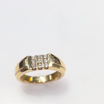 Men’s 18K Yellow Gold Channel-Set Diamond Ring – 0.20 CTW | Size 8
