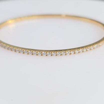 18KT Yellow Gold 1.00 CTW Natural Diamond Bangle – G Color VS Clarity