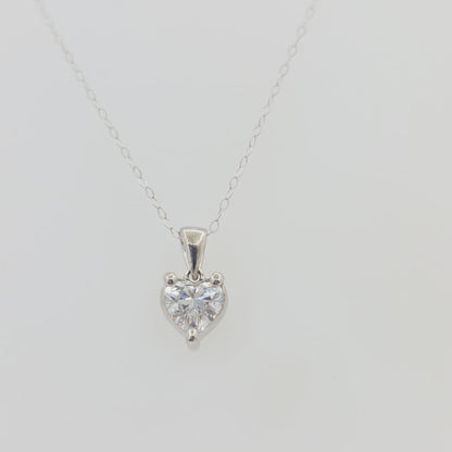 1.03 CT IGI Certified F/VS1 Heart Solitaire Diamond Necklace – 14KT White Gold