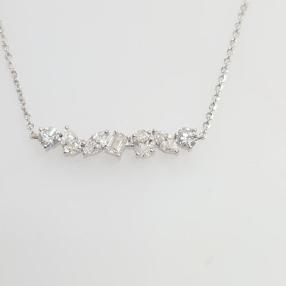 14KT Multi-Shape 1.45ct Lab Grown Diamond Necklace – 17 Inches