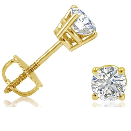 18K Yellow Gold Diamond Stud Earrings – Earth Mined – 0.40 CTW
