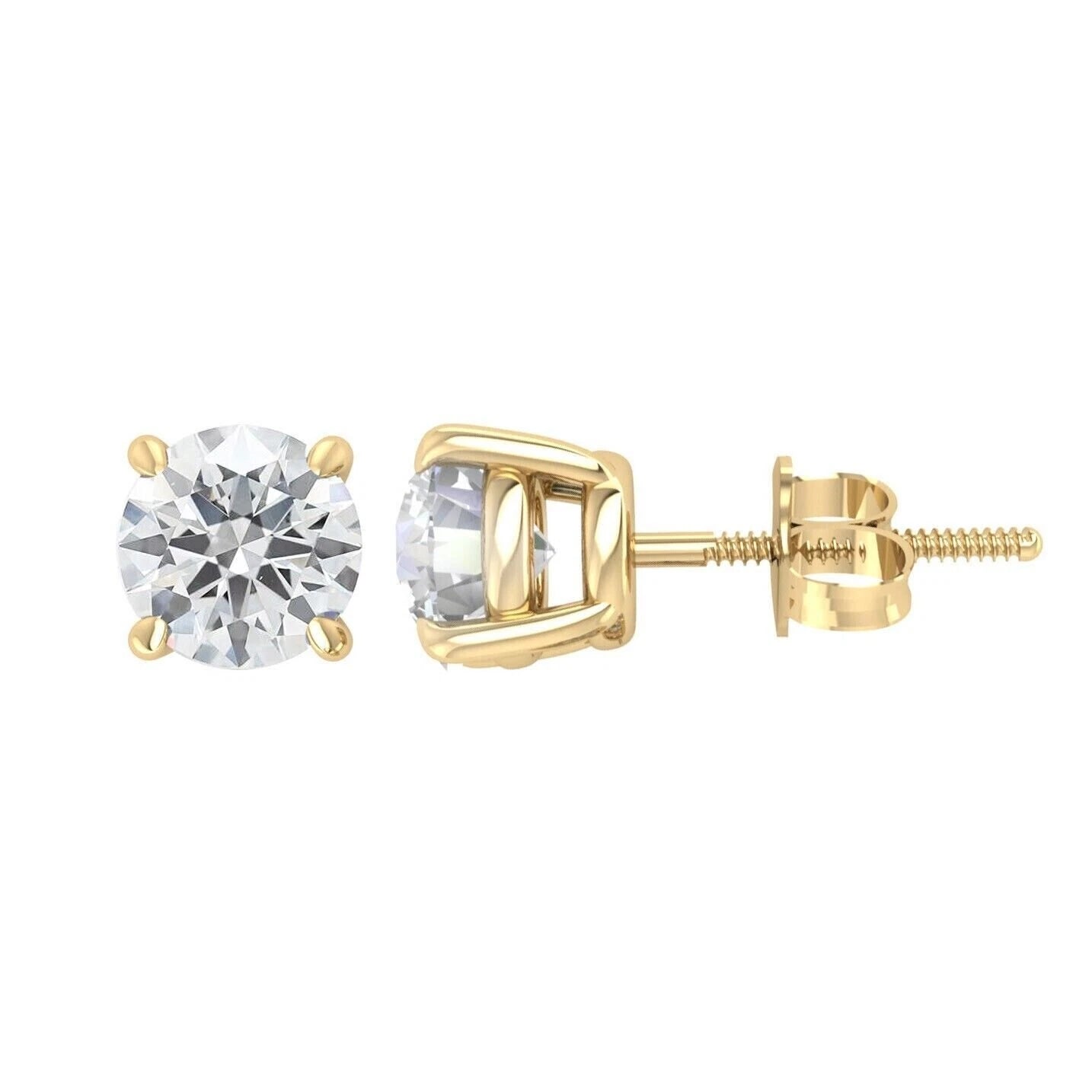18K Yellow Gold Diamond Stud Earrings – Earth Mined – 0.40 CTW
