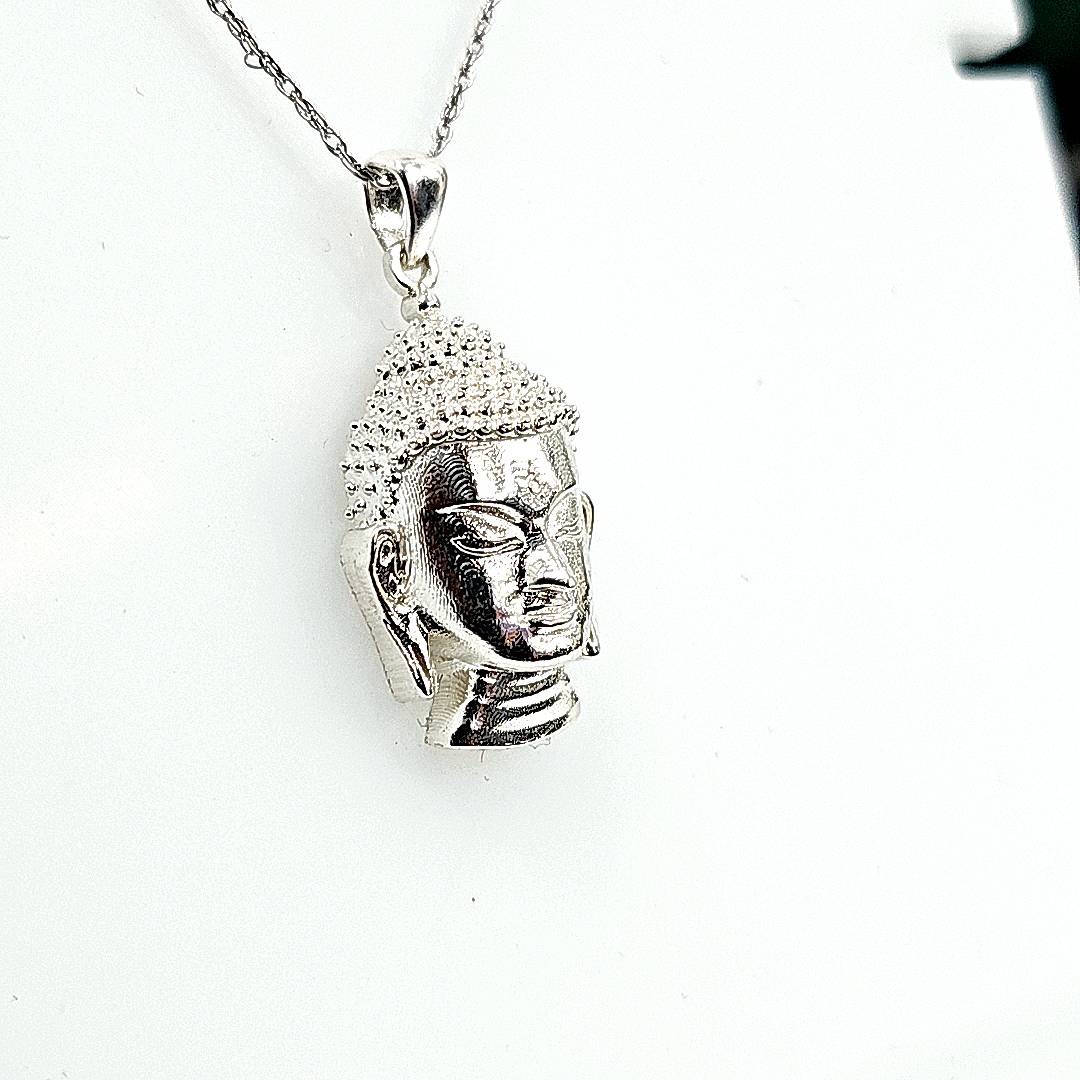 Special Edition Silver Buddha Necklace Pendant - Large - Pristine J LLC