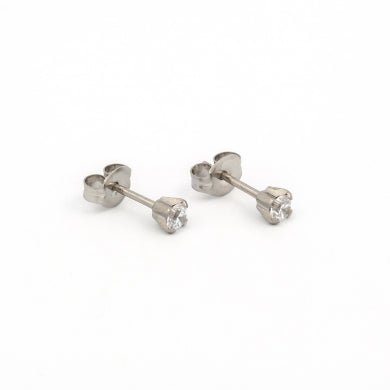 Stainless Steel Prong setting with 3MM Cubic Zirconia - Pristine J LLC